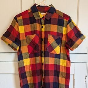 Topo Designs Women’s Plaid Flannel Shirt Dress - M